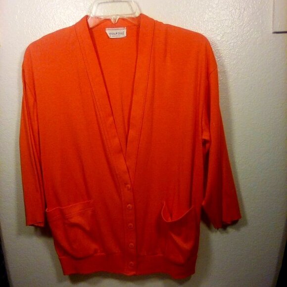 White Stag Orange Midsleeve  Cardigan Size: XL-XXL - Picture 1 of 10